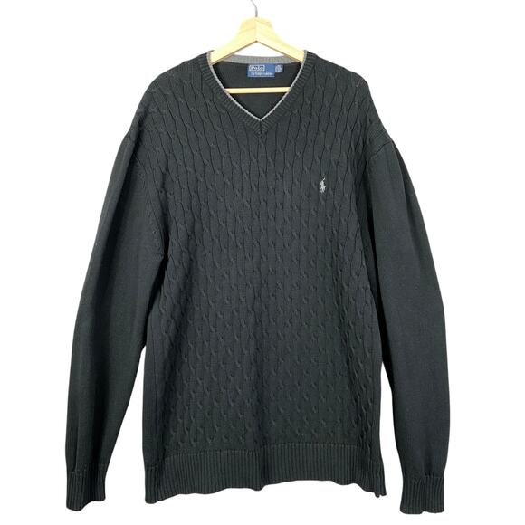 Polo by Ralph Lauren Pullover Swearter V Neck 100% Cotton XXL